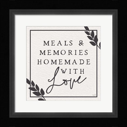 Framed Meals &amp; Memories Made with Love Print