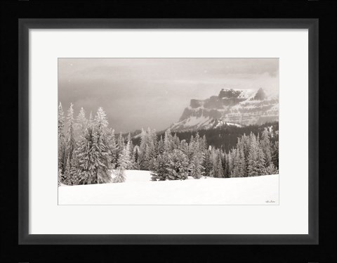 Framed Snowy Lava Mountain Print