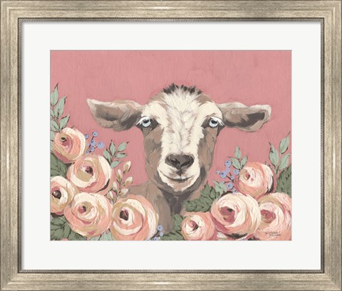 Framed Goat in the Garden Print