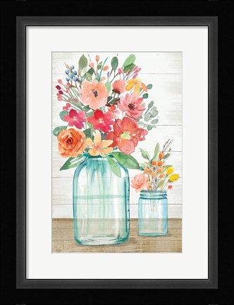 Framed Country Floral Still Life Print