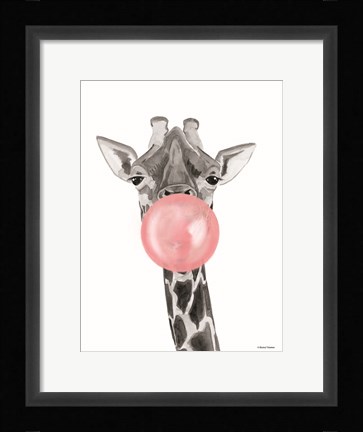 Framed Bubblegum Giraffe Print