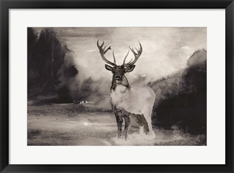 Framed Bull in Forest 1 Print