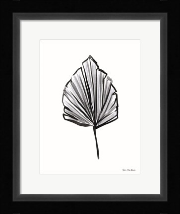 Framed Black Watercolor Leaf Print