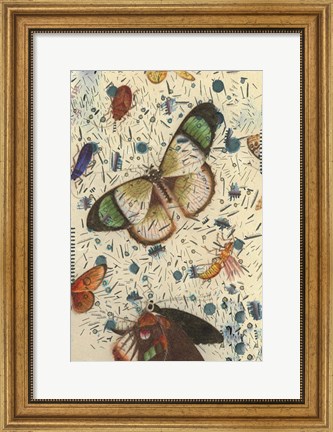 Framed Confetti with Butterflies IV Print