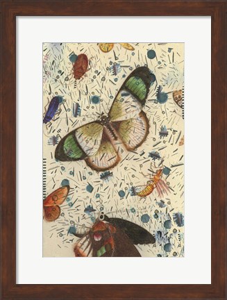 Framed Confetti with Butterflies IV Print