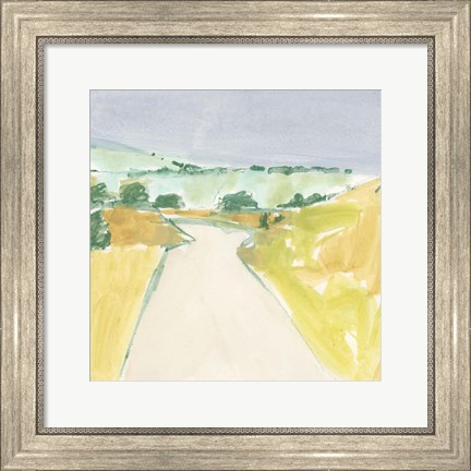 Framed Country Road Sketch II Print