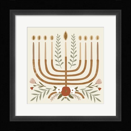 Framed Natural Hanukkah I Print
