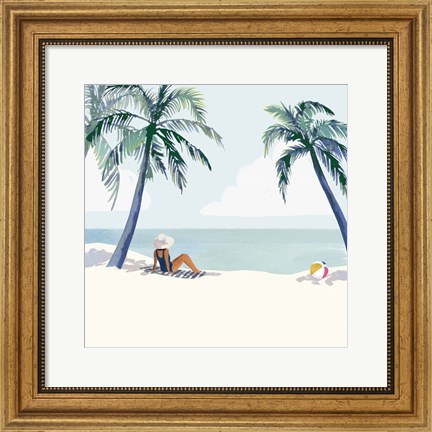 Framed Palm Tree Paradise I Print