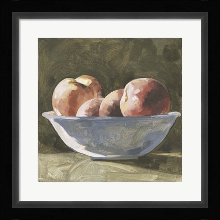 Framed Bowl of Peaches I Print