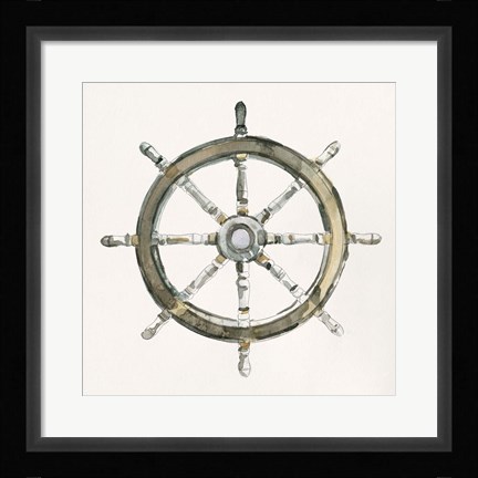 Framed At the Helm I Print