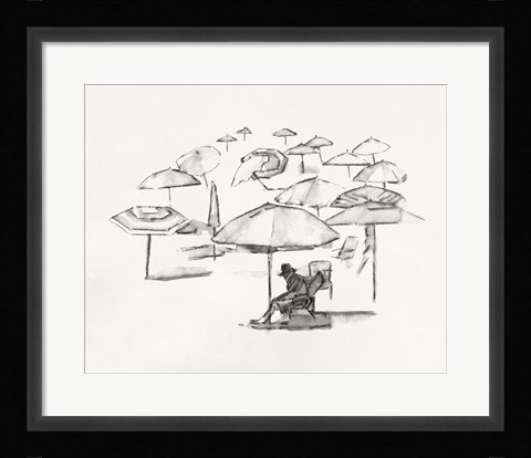 Framed Rough Seaside Sketch II Print