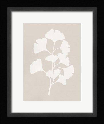 Framed Ginkgo Branch II Print