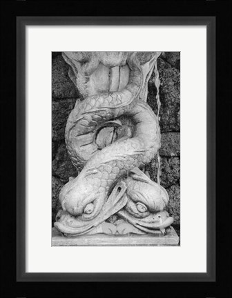 Framed Black &amp; White Fountain Detail I Print