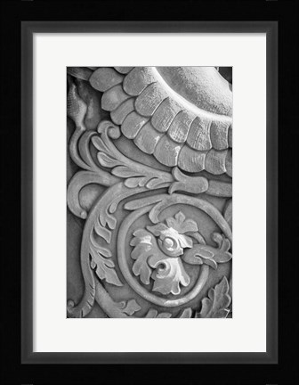 Framed Black &amp; White Fountain Detail II Print