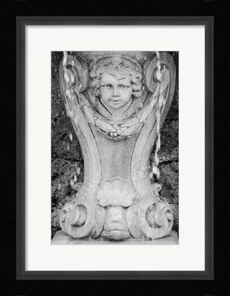 Framed Black &amp; White Fountain Detail III Print