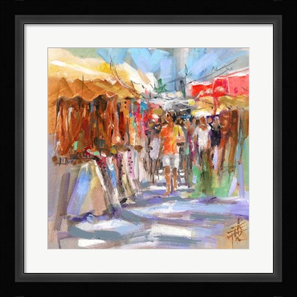Framed Market Scene II Print