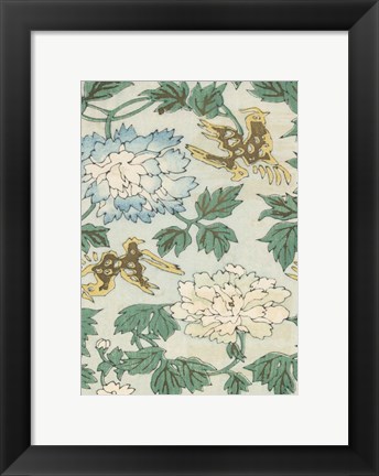 Framed Japanese Floral Design II Print