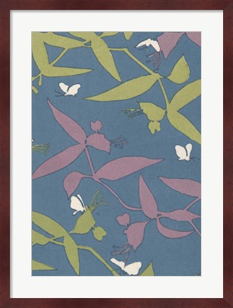 Framed Japanese Floral Design III Print