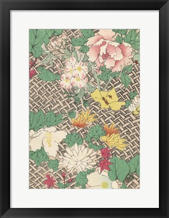 Framed Japanese Floral Design IV Print