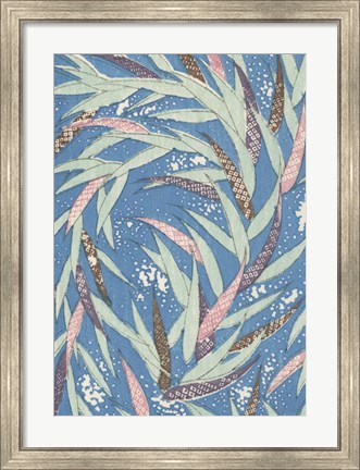 Framed Japanese Floral Design V Print