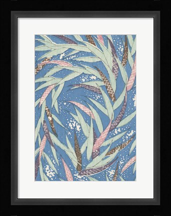 Framed Japanese Floral Design V Print