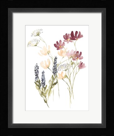 Framed Lobelia Garden I Print