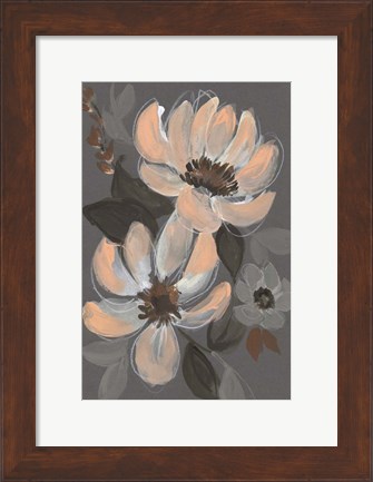 Framed Peach &amp; Sienna Bouquet I Print