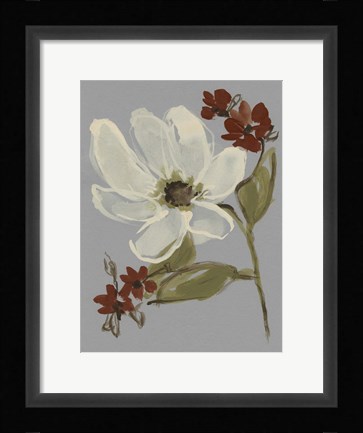 Framed Subdued Floral I Print