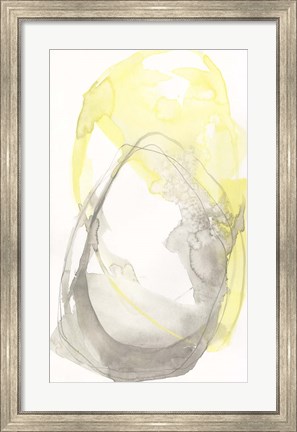 Framed Lemon &amp; Grey Tandem I Print