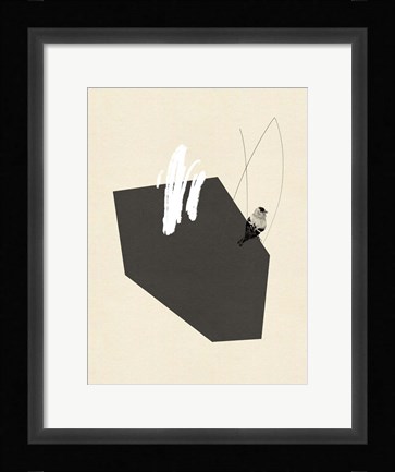 Framed Steel Sequin with Bird IV Print