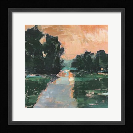 Framed Coral Sunset I Print