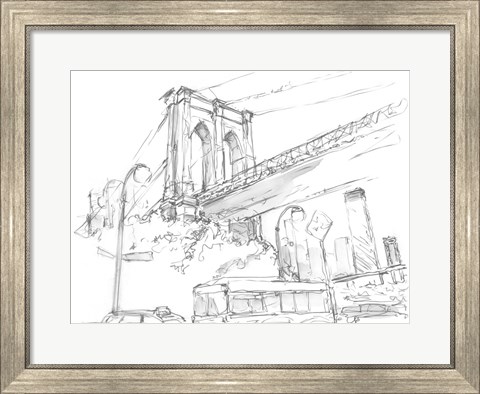 Framed Pencil Cityscape Study I Print