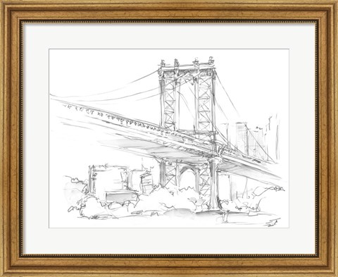 Framed Pencil Cityscape Study II Print