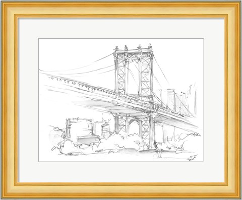 Framed Pencil Cityscape Study II Print