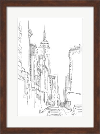 Framed Pencil Cityscape Study III Print