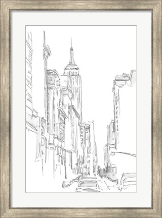 Framed Pencil Cityscape Study III Print