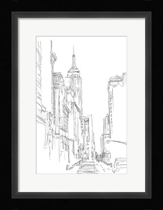 Framed Pencil Cityscape Study III Print