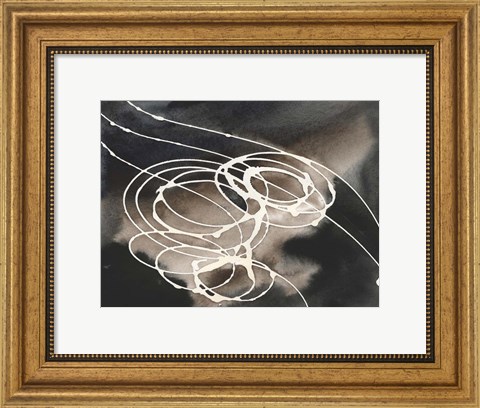Framed Midnight Swirl I Print