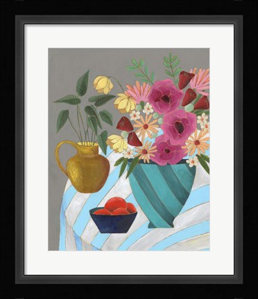 Framed Striped Tablecloth II Print