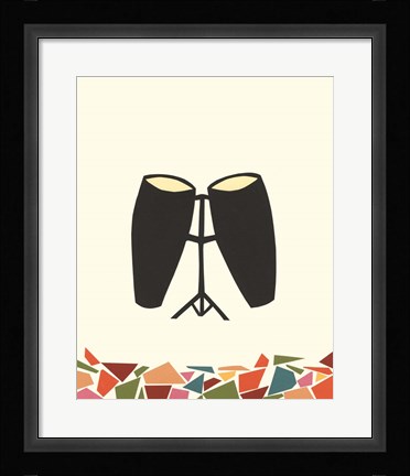 Framed Cut Paper Instruments VI Print
