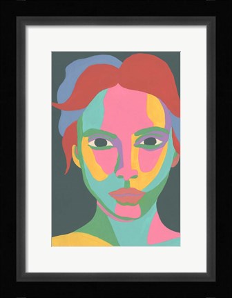 Framed Colorblock Face I Print