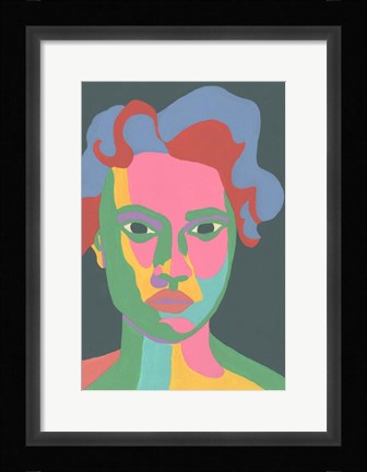 Framed Colorblock Face II Print