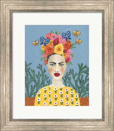 Framed Frida Headdress I Print