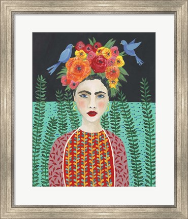 Framed Frida Headdress II Print