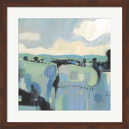 Framed Abstract Shades of Blue II Print