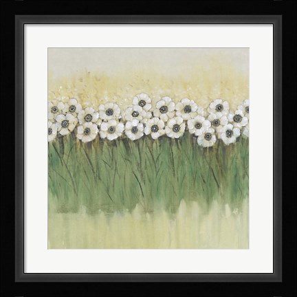Framed Rows of Flowers II Print