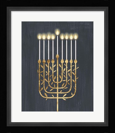 Framed Golden Hanukkah I Print