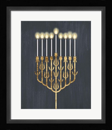 Framed Golden Hanukkah II Print