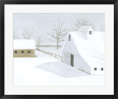 Framed Whiteout Farm II Print