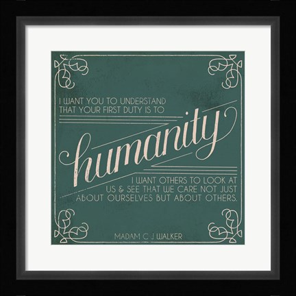 Framed Madam Walker Quote I Print